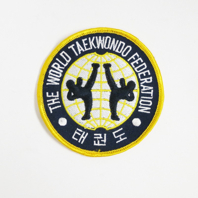 WLE World Tae Kwon Do Federation Patch - Blue/White/Yellow - Embroidery Style -
