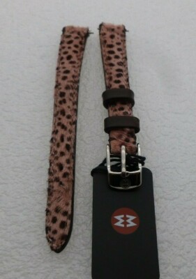 Genuine Michele 12mm Pink Fur Leather Watch Band Strap New  display picture 3