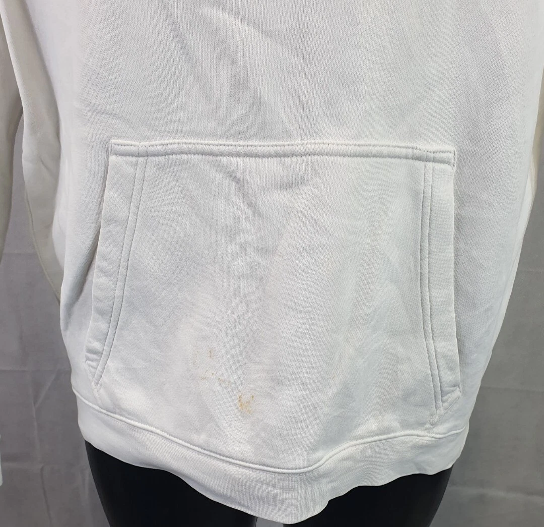 OFF WHITE Felpa con cappuccio NIKE squadra di hockey bianco sporco UK M. ricamata C R & HEDLUND n. 12.