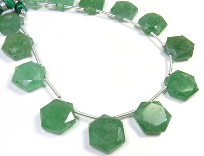 Hexagon Faceted Gemstone 8 Inch Natural Green Strawberry Beads 12 mm DIY LC-1055