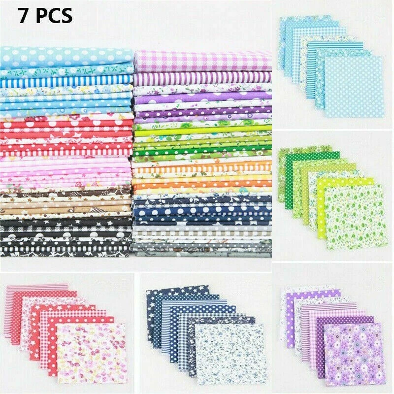 7 Stück Stoffpakete Patchwork Stoffe Stoffreste 25x25 cm - 100% Baumwolle - Bild 2 von 4