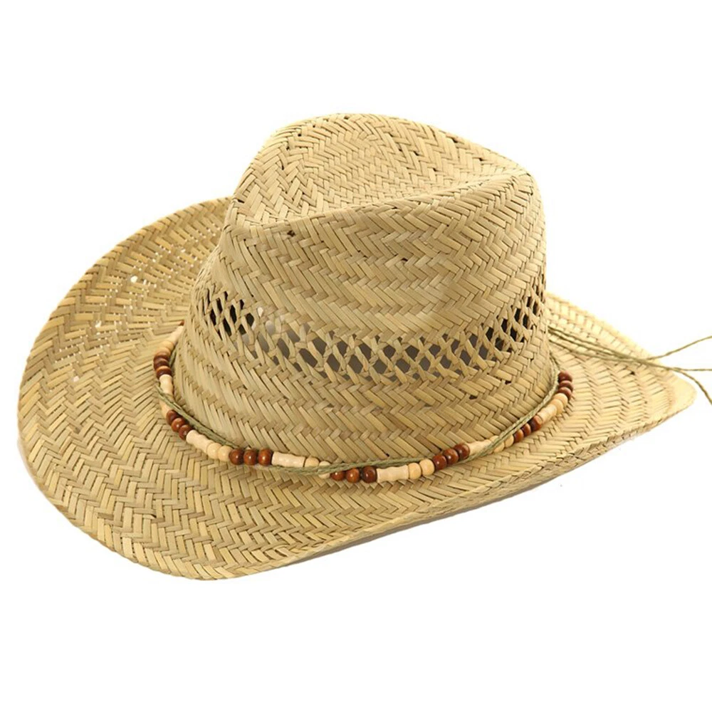 Cowboy Straw Hat Mens Ladies Fedora Sun Cap 100% Natural Summer Panama Band Hats
Opens in a new wind