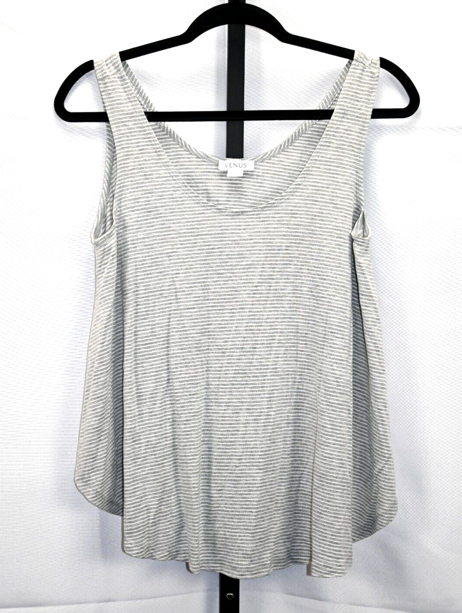 Venus women's striped tank top size M RN#129406 94% rayon 6