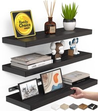 BAYKA Floating Shelves for 15.7inches, A. Black - Universal Classic Style