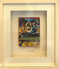 RAPHAEL ABECASSIS ORIGINAL 3D DECOUPAGE ON PAPER HAND SIGNED CUSTOM FRAMED COA