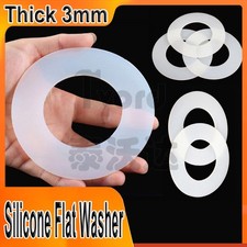 White Silicone High Temp FDA Flat Ring Rubber Washer Seal Gaskets 3mm Thick