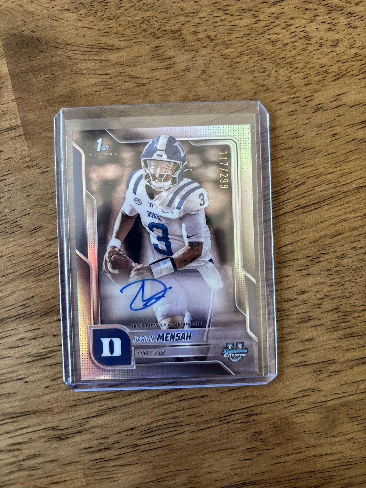 2025 Darian Mensah Bowman Chrome U Auto 1st Refractor /299