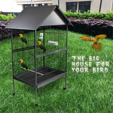 Vogelvoliere Vogelkäfig Vogelhaus Grau XXL Voliere Käfig Zuchtkäfig Tierkäfig