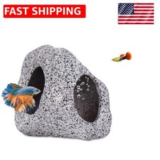 Natural Stone Texture Fish Hideout - Perfect Aquarium Decoration for Breeding