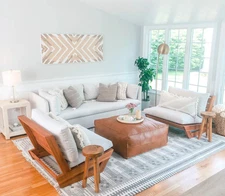 30''Footstool Leather Moroccan Pouffe Ottoman Unstuffed Genuine Footstool New