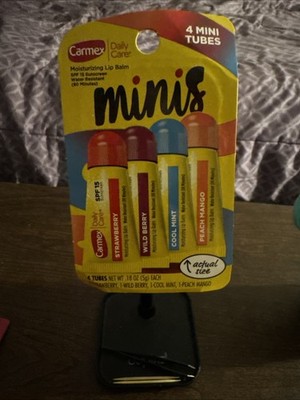 Carmex Daily Care Moisturizing Lip Balm Pack of 4 Tubes SPF 15 Various Flavors