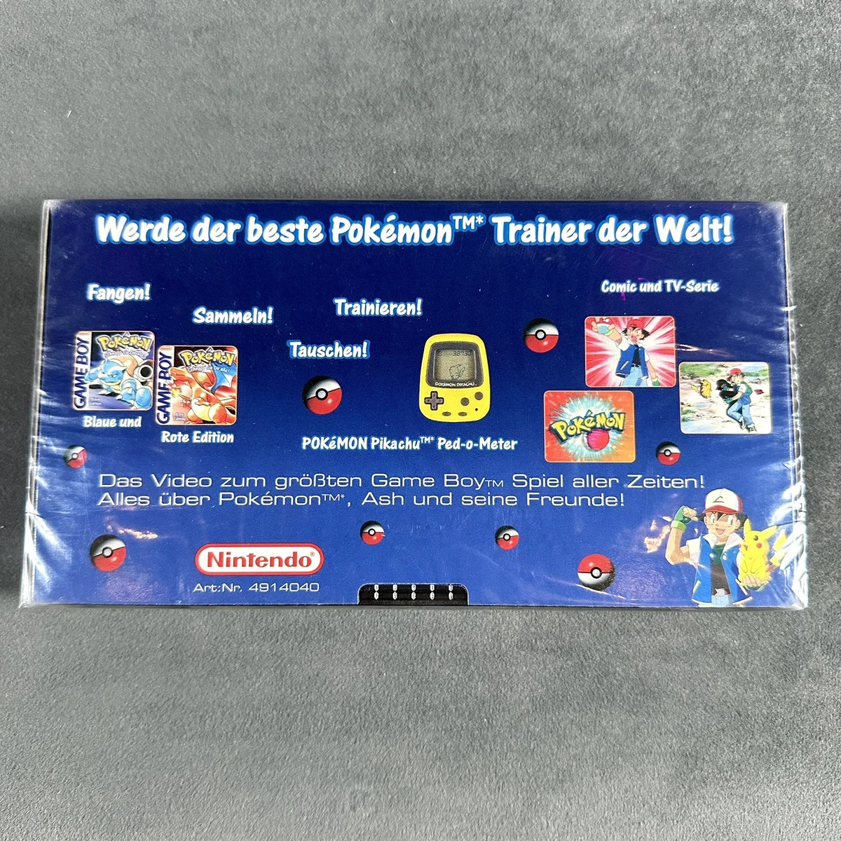 Pokémon Promo VHS (1999) Kassette "Schnapp' sie dir alle!" Rot Blau NEU - SEALED