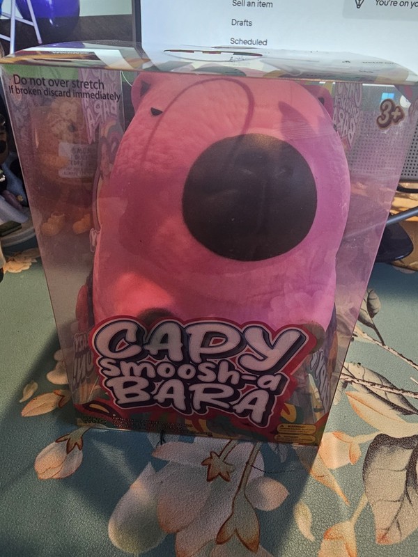 Authentic Brand New Viral  Pink Capy- Smoosh-a Bara Pull Squishy New In Box