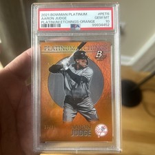 2021 Bowman Platinum Etchings Orange Aaron Judge /25 #PET6 PSA 10 GEM MINT POP 2