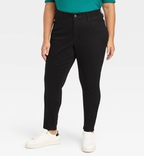 AVA VIV Women's Plus Size 24W Black High-Rise Stretch Skinny Jeans 28" Inseam