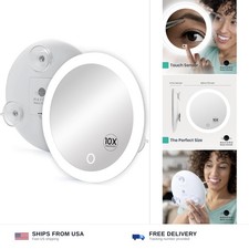 Mavoro 6.8" LED Magnifying Mirror with 3 Strong Suction Cups  10X Magnificat...