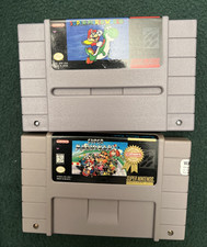 Lot Of 2 SNES Super Nintendo Game Cartridges Super Mario World Super Mario Kart