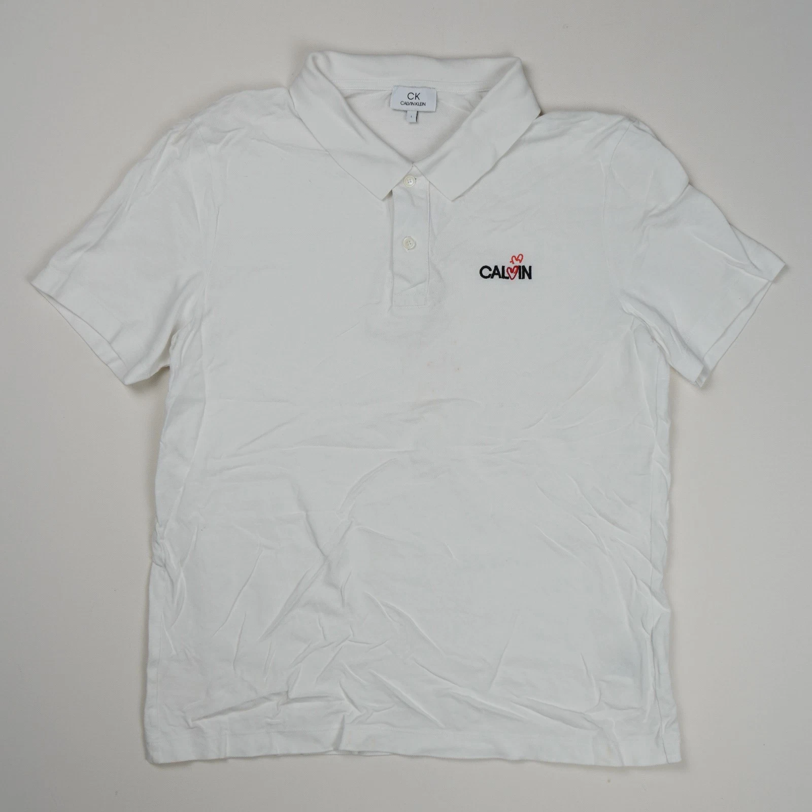 Calvin Klein Men's Polo Shirt L White