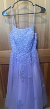 Beautiful Formal Juliet Purple Tulle  Prom Dress With Silver Sequins Size Med