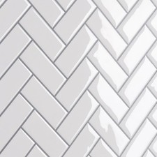 White Herringbone Tile Stickers Kitchen Splashback Bathroom Stick On Wall Tiles