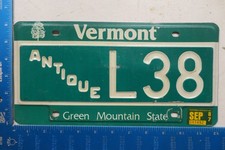 Vermont Antique Car License Plate Tag 1987 87 #L38 Natural Sticker #1
