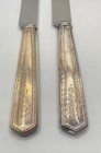 Vintage Silver-Tone Dinner Knife Set 2 Piece Monogram L Stainless Steel Blades — photo 3