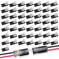 50Pcs Double-Wire Plug-in Connector Led Light Strip Connectors 2 Pin, Led Str...