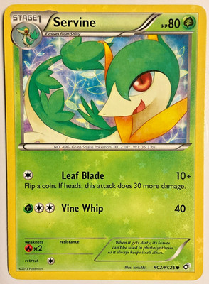 Servine Holo RC2/RC25 Legendary Treasures Radiant Collection MP Pokémon TCG