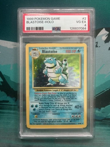 1999 POKEMON BASE SET BLASTOISE PSA 4 HOLO