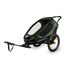 Image of Hamax Outback One Child Bicycle Cycle Bike Trailer Green / Black