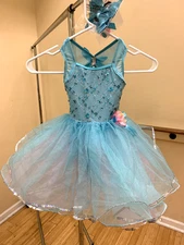 NIB! Ballet Tap Dance Tutu Costume Blue XS Child Size 4-5