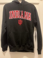 NWT Colosseum brand Men’s Indiana Hoosiers Black Stitched & Patched Hoodie Small