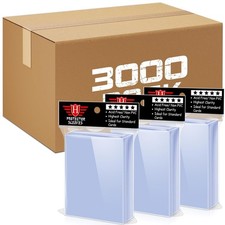 3000 Card Sleeves Top Loaders Trading Baseball Card Protectors Soft Clear