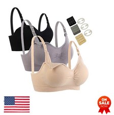 3 Pack Nursing Bra Seamless Breastfeeding Bras Adjustable Straps Wire Free
