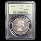 1956 $1 PCGS PL65 Canada Silver Dollar Proof Like Old Green Holder OGH