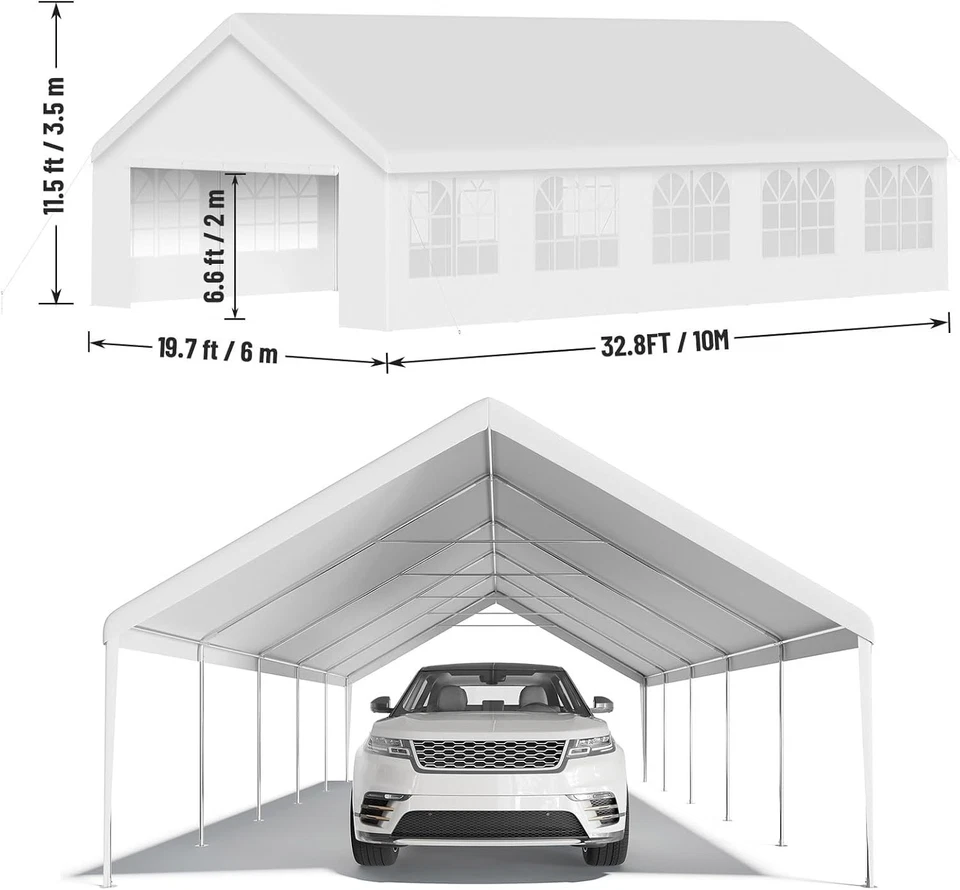 20'X40' 20'X32' Party Canopy Tent w/ 10 Sidewalls Heavy Duty Wedding Gazebo Shed - Image 3 of 4