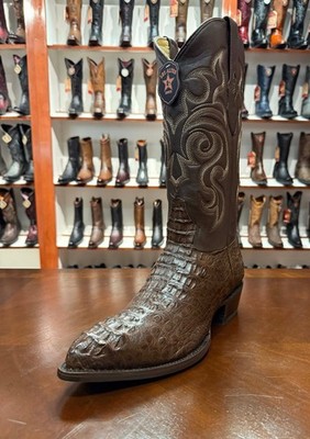 Los Altos Men's Genuine Caiman Hornback Cowboy Western Boots J Toe Wide EE