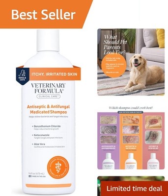 Vet-Recommended Antifungal Pet Shampoo with Vitamin E - 16 Fl Oz Citrus Formula