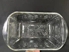 Vtg Anchor Hocking SAVANNAH Clear Floral Glass Baking Dish 6.5x11