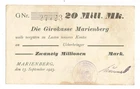 Emergency money, Saxony, Marienberg, Erzgeb. Girokasse, 20 Million Mark, 13 September 1923