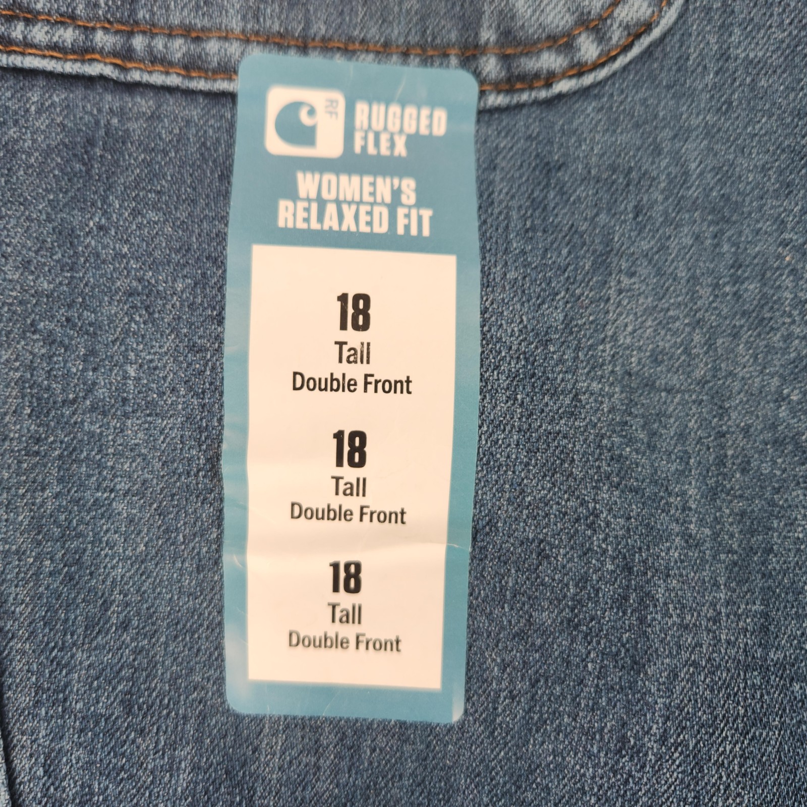 Carhartt Rugged Flex Relaxed Fit Jeans Womens 18 Tall Blue Double Front Work thumbnail 5