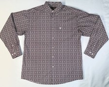 Ariat Men's Long Sleeve Button Down Shirt Classic Fit  Diamond Print Size Large