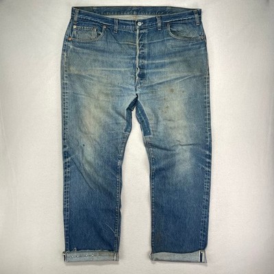 LEVI’S / 80's 501 selvedge denim pants Vintage 80s Levi's Selvedge Jeans 501 Mens 44x34 Faded Distressed