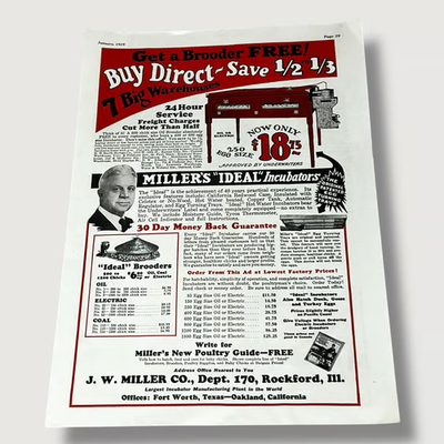 #ad #ad 1929 JW Miller Co Poultry Products Rockford Illinois Vintage Ad O $11.99