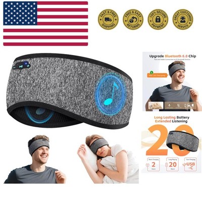Sleep Headphones Bluetooth 6.0 Headband, 20H Playtime Headband Headphones wit...