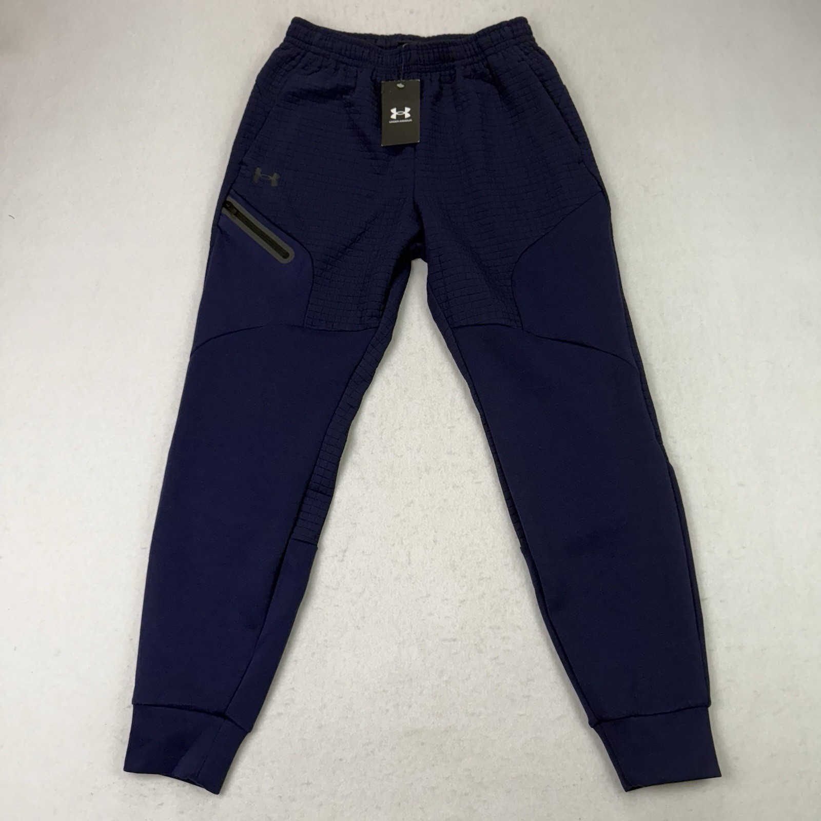 Under Armour Jogger Pants Men's Size Small Unstoppable Fleece Grid Blue 1386544 thumbnail 4