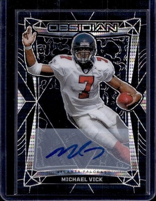 Michael Vick Auto 2024 Panini Obsidian International Atlanta Falcons Autograph