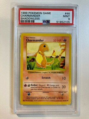 Charmander - PSA 9 Shadowless Base Set - Mint | eBay