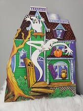 Vintage Hanging GHOST Halloween Decoration Cut HAUNTED HOUSE