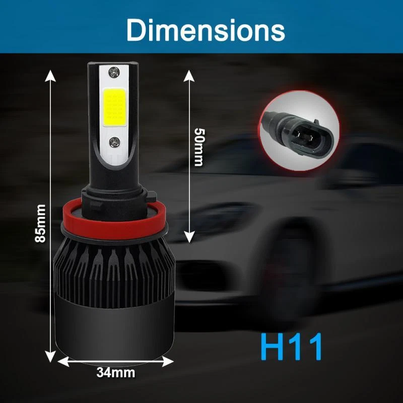 For Pontiac G8 2008 2009 8000k Combo 6X LED Headlight High Low + Fog Light Bulbs - Image 3 of 4